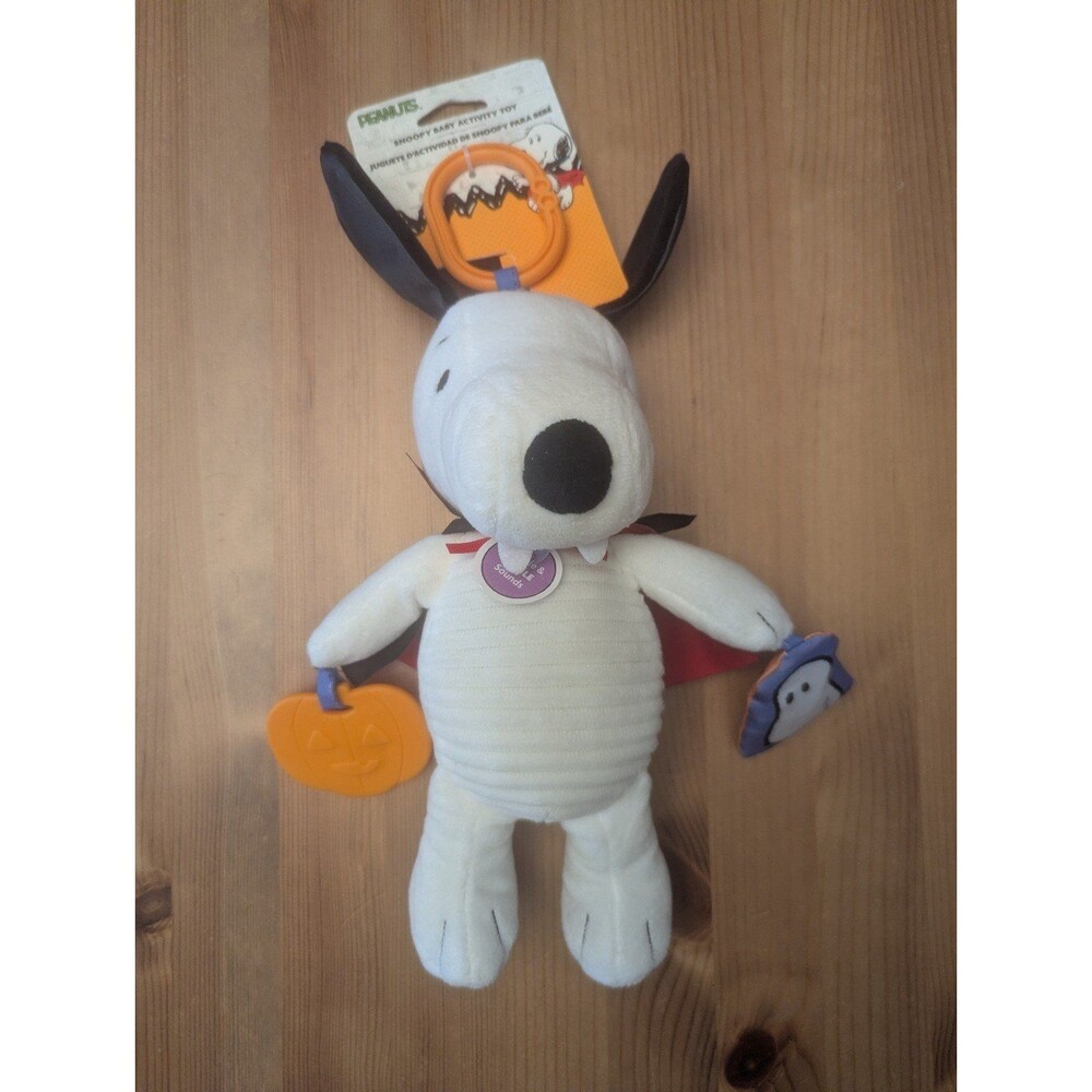 Peanuts Snoopy Vampire Hallowen Clip Baby Activity Plush Toy